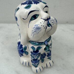 Small Dog with Blue Flowers 4.5”